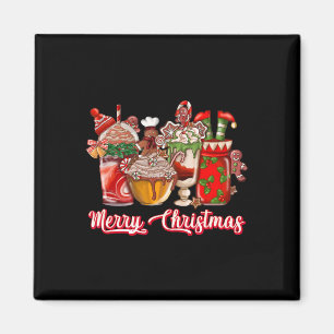 Gingerbread Cookie Christmas Coffee Cups Latte Dri Magnet