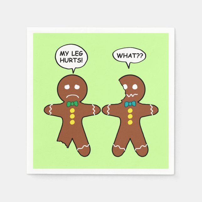 Gingerbread Cookie Christmas Humour Napkin (Front)