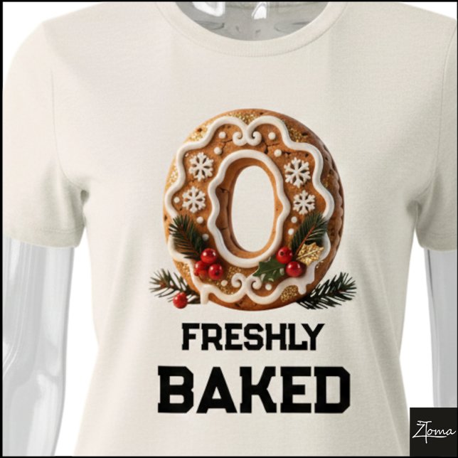 Gingerbread Cookie Christmas Initial Letter O Tri-Blend Shirt (Creator Uploaded)