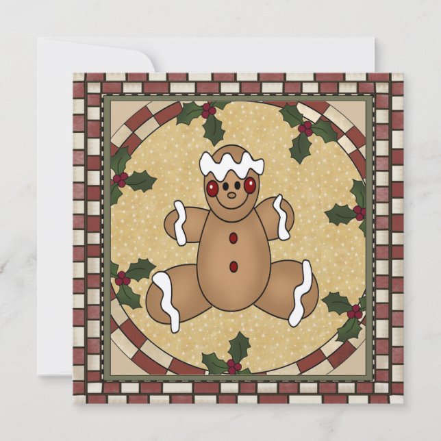 Gingerbread Cookie Christmas Party Invitation (Front)