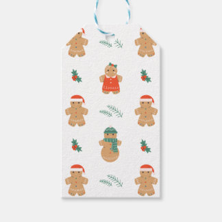 Gingerbread Cookie Christmas Pattern Gift Tags