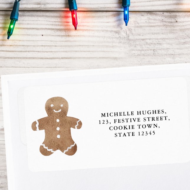 Gingerbread Cookie Christmas Return Address Label (Creator Uploaded)