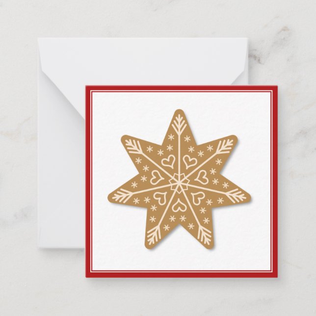 Gingerbread Cookie Christmas Thank You Card (Front)