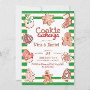 Gingerbread Cookie Exchange Christmas Invitation