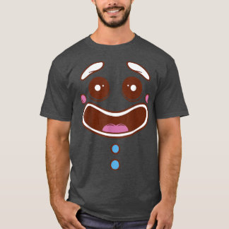 Gingerbread Cookie Face Happy Candy Food  T-Shirt