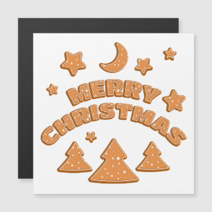 Gingerbread cookie font Merry Christmas card
