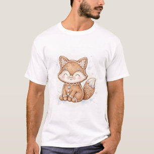 Gingerbread Cookie Fox Christmas T-Shirt