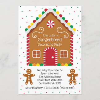Gingerbread Cookie Holiday Decorating Party Invitation