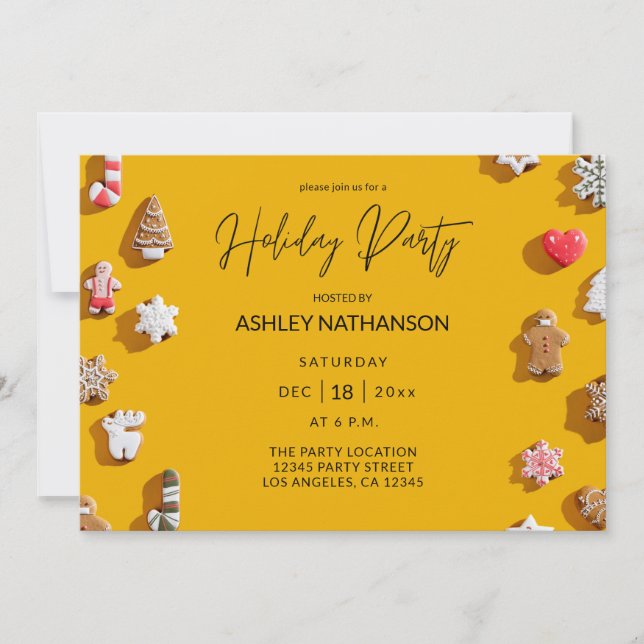 Gingerbread Cookie Holiday Party Invitation (Front)