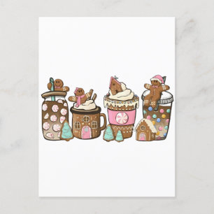 Gingerbread Cookie In Hot Cocoa Christmas Lovers Invitation Postcard