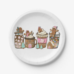 Gingerbread Cookie In Hot Cocoa Christmas Lovers  Paper Plate
