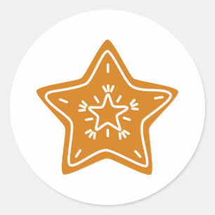 Gingerbread cookie star sticker