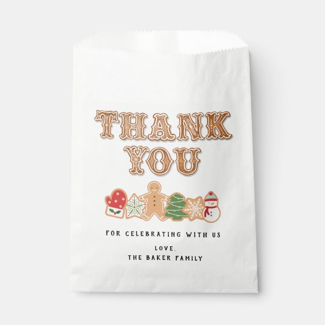 Gingerbread  Cookie | Thank You Favour Bag (Front)