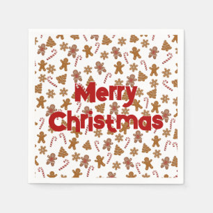 Gingerbread Cookies and Candy Canes  Napkin