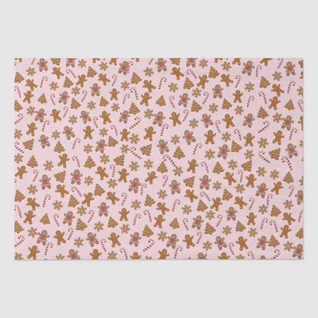 Gingerbread Cookies and Candy Canes  Tissue Paper (Front)