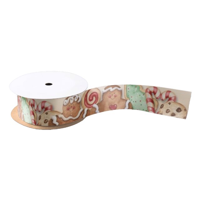 Gingerbread Cookies & Candy 2 Ribbon Satin Ribbon (Spool)