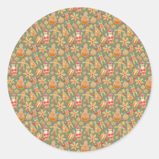 Gingerbread/cookies/Christmas Classic Round Sticker (Front)