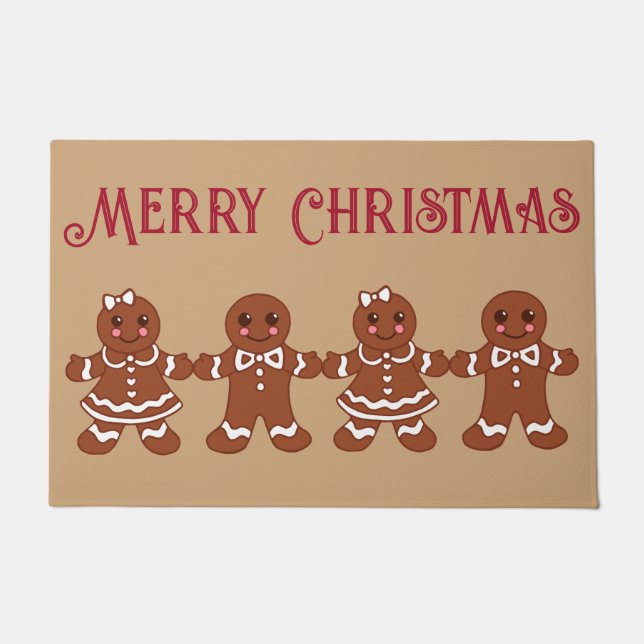 Gingerbread Cookies Christmas Doormat (Front)