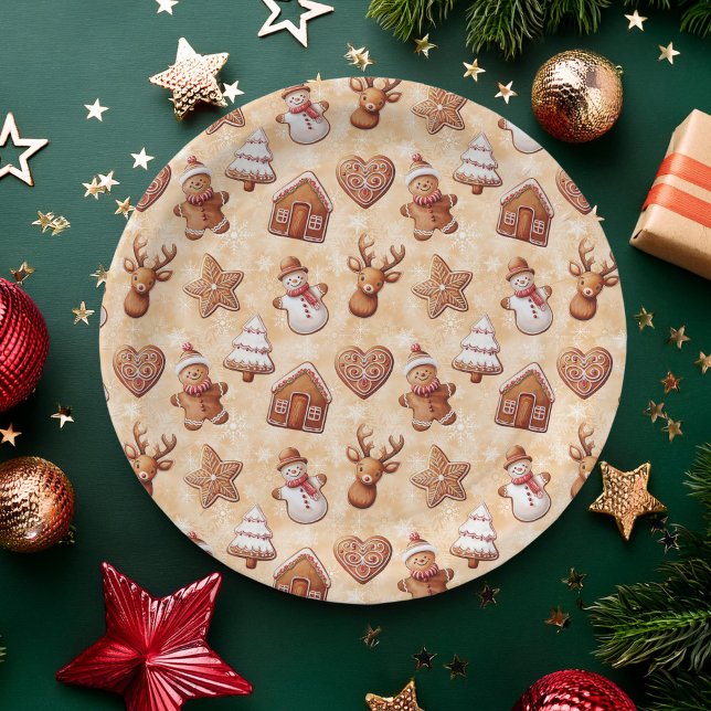 Gingerbread Cookies Christmas Paper Plate (Creator Uploaded)