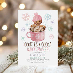 Gingerbread Cookies & Cocoa Girl Baby Shower  Invitation