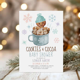 Gingerbread Cookies & Cocoa Winter Boy Baby Shower Invitation