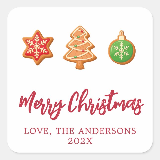 Gingerbread cookies Merry Christmas sticker (Front)