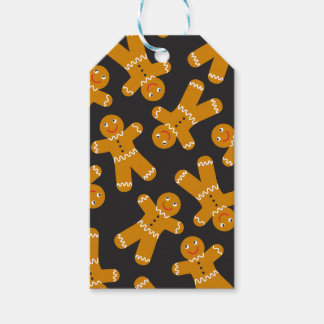 Gingerbread Cookies on black Gift Tags