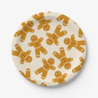 Gingerbread Cookies on cream Paper Plate