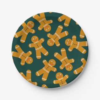 Gingerbread Cookies on green Paper Plate