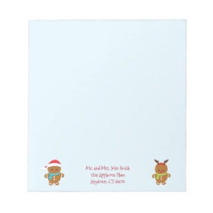 Gingerbread Cookies Personalised Name & Address Notepad