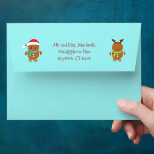 Gingerbread Cookies Personalised Return Address Envelope
