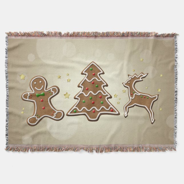 Gingerbread Cookies Throw Blanket (Front)