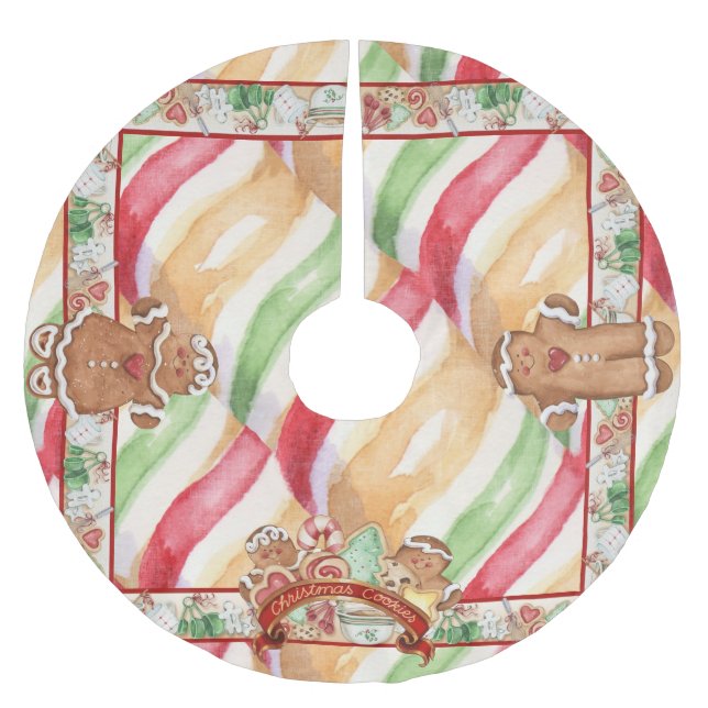 Gingerbread Cookies Tree Skirt (Front)