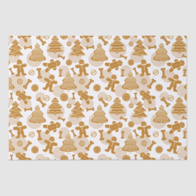 Gingerbread Cookies with dog bones Tissue Paper (Front)