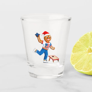 Gingerbread Cornhole Christmas 2026 Holiday Tailga Shot Glass