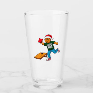 Gingerbread Cornhole Christmas Sport Holiday Glass
