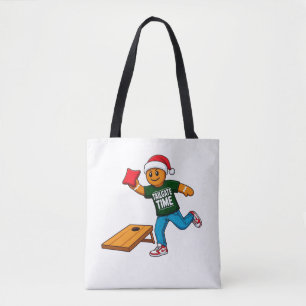  Gingerbread Cornhole Christmas Sport Holiday   Tote Bag