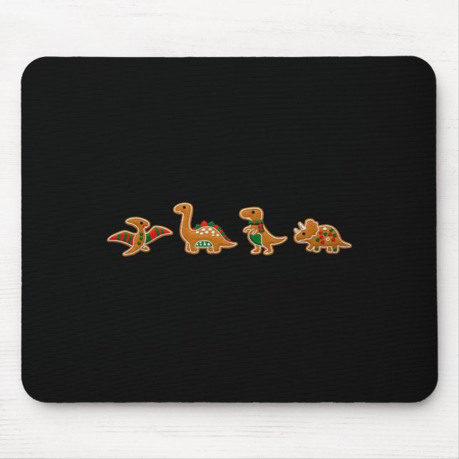 Gingerbread Costume Dinosaur Christmas Cookie Baki Mouse Pad (Front)