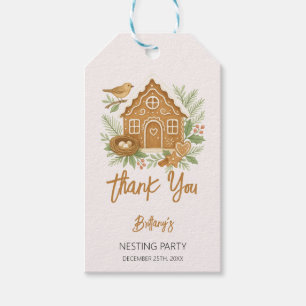 Gingerbread Cottage Winter Nesting Baby Shower Gift Tags
