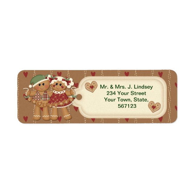 Gingerbread Country Christmas Address Labels (Front)