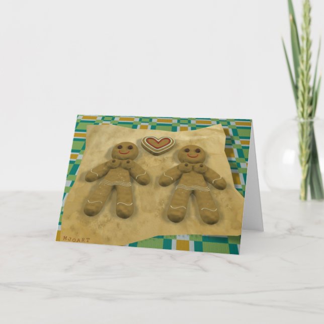 Gingerbread couple - lesbian holiday card (Front)