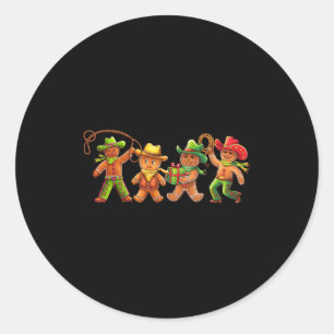 Gingerbread Cowboy Christmas Cookie Baker Western  Classic Round Sticker