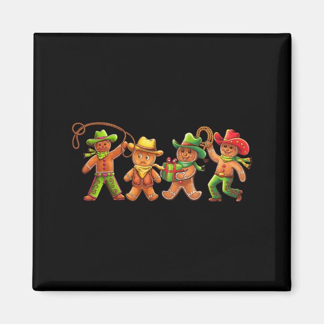 Gingerbread Cowboy Christmas Cookie Baker Western  Magnet (Front)