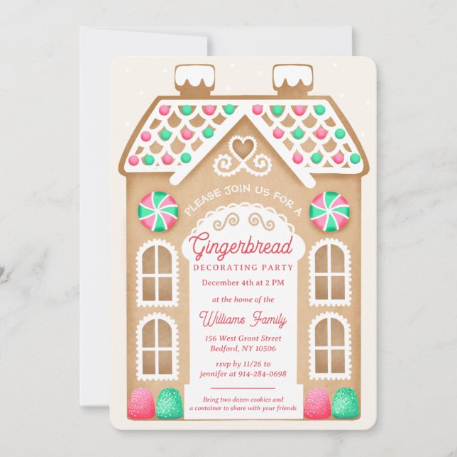Gingerbread Cream Party Invitation (Front)