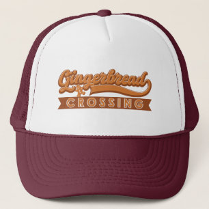 Gingerbread Crossing Christmas Holiday Trucker Hat