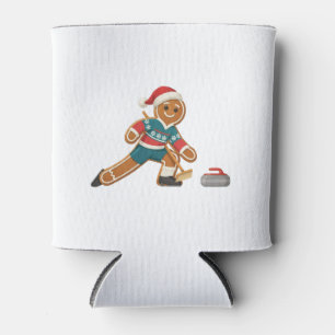 Gingerbread Curling Christmas 2026 Holiday Winter  Can Cooler