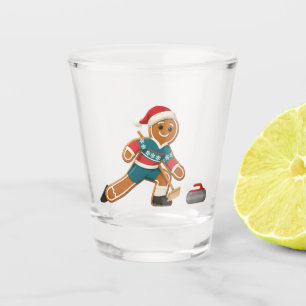 Gingerbread Curling Christmas 2026 Holiday Winter Shot Glass
