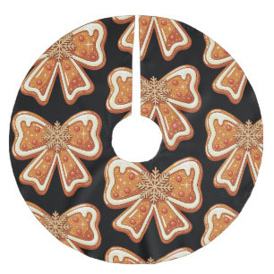 Gingerbread Cute Coquette Bow Christmas Girly Xmas Brushed Polyester Tree Skirt