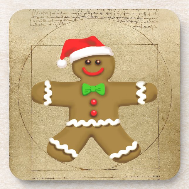 Gingerbread Da Vinci cork coaster set (Front)