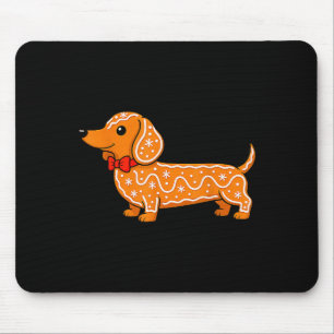 Gingerbread Dachshund Christmas Cute Weiner Dog Mouse Pad